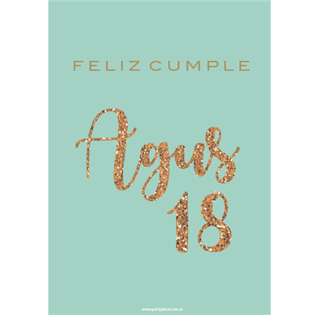 Afiche Pers. aqua y oro